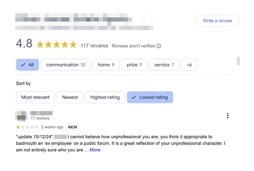 Estate Agency review profile before our removal work