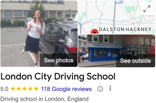 London City Driving School Google Business Profile